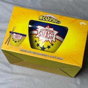 My Hero Academia All Might Ramen Bowl w/ Chopsticks 16oz United States of Smash